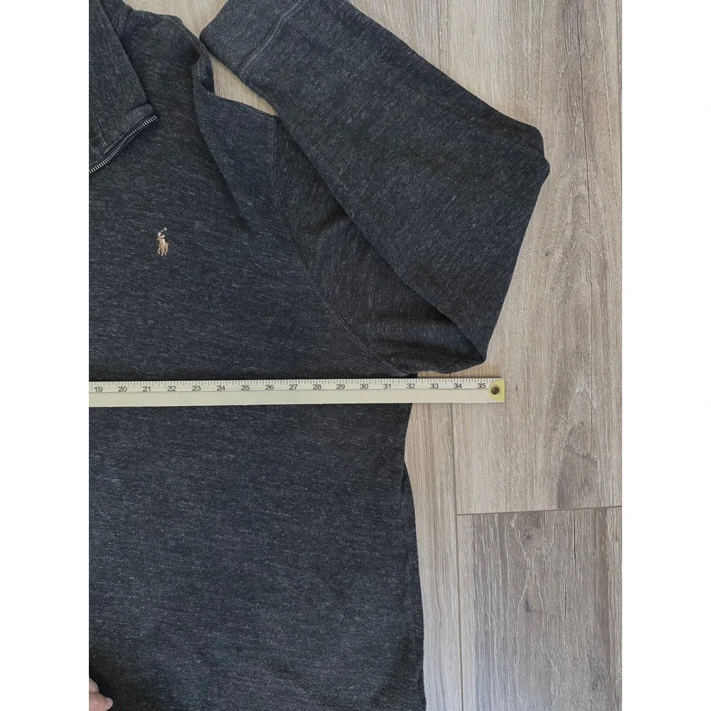 Polo Ralph Lauren Mens Estate Rib Quarter Zip Pullover Charcoal Grey Heather 3XB